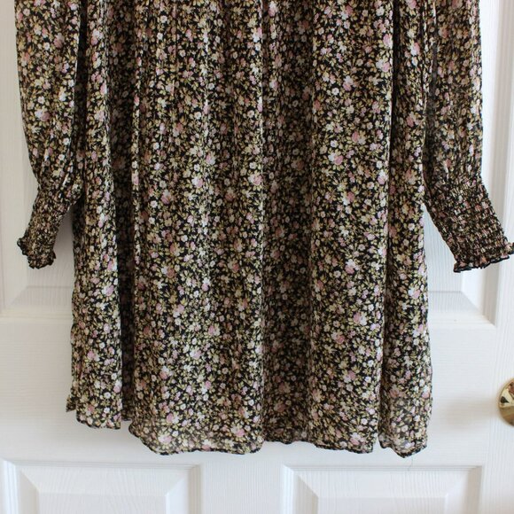 & Other Stories Sheer Smocked Mini Dress Floral Print - Picture 10 of 10